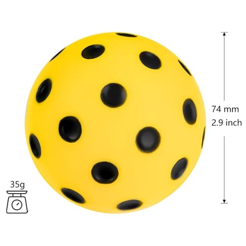 Silent Pickleball Balls for Indoor/Outdoor Practice Quiet Foam Balls 6-Pack with a Mesh Bag