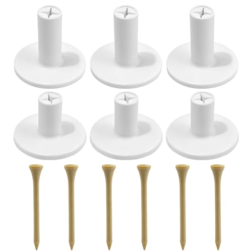 12 Pack Rubber Golf Tees for Mats, 2-Height Cross Base Non-Slip Design Practice Tees for Indoor Outdoor Driving Range and Simulator, for Golf Enthusiasts Home Practice and Training Aids