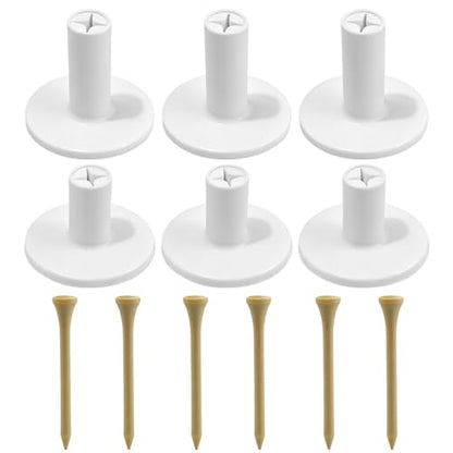 12 Pack Rubber Golf Tees for Mats, 2-Height Cross Base Non-Slip Design Practice Tees for Indoor Outdoor Driving Range and Simulator, for Golf Enthusiasts Home Practice and Training Aids
