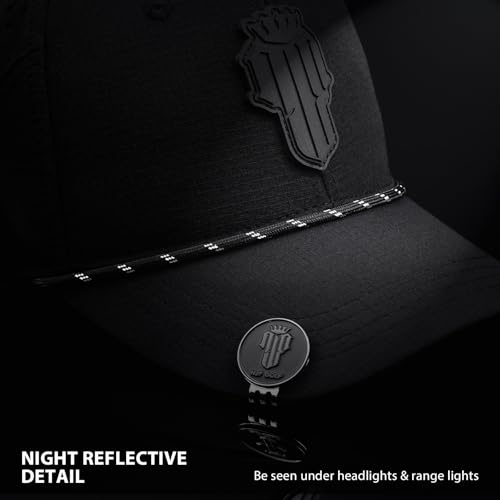NJF Golf Hat Men - Breathable Mens Golf Hats, Adjustable Rope Hook and Loop Style Cap, Convenient Cap with Tee Holder - color: Phantom Pro X