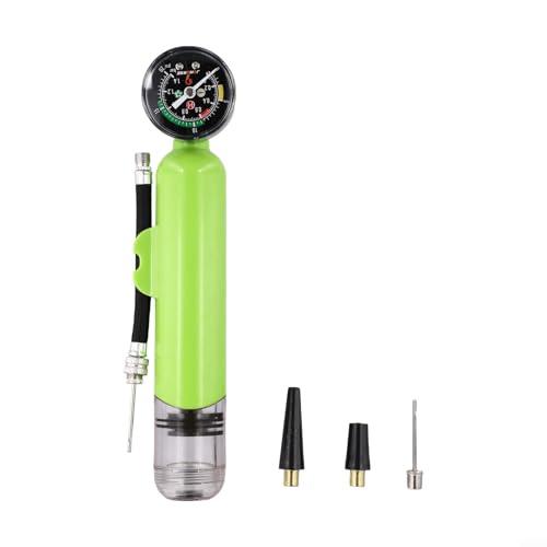 Portable Hand Pump for Sports Balls with Pressure Gauge, Air Pump for Basketball Football Volleyball, Wear-Resistant ABS Inflator(green)