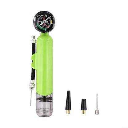 Portable Hand Pump for Sports Balls with Pressure Gauge, Air Pump for Basketball Football Volleyball, Wear-Resistant ABS Inflator(green)