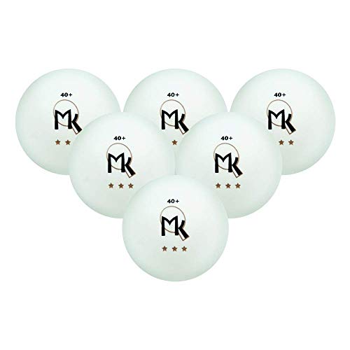 3 Star Table Tennis Balls - 6 Pack - 40mm Ping Pong Balls - White - Poly Ping Pong Balls - Excellent Quality - Great For Schools, Homes, And Training