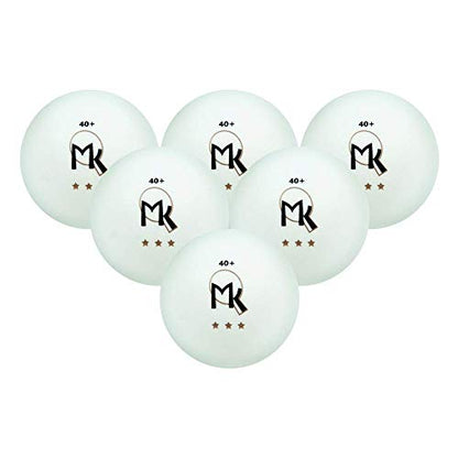 3 Star Table Tennis Balls - 6 Pack - 40mm Ping Pong Balls - White - Poly Ping Pong Balls - Excellent Quality - Great For Schools, Homes, And Training