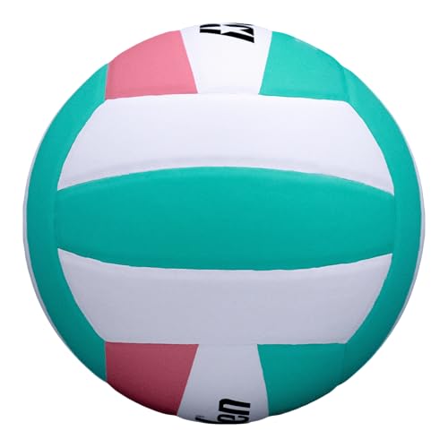 Baden | 10U Light | Official Size, 2 oz Lighter Entry Level Youth Indoor Volleyball | PU Composite, Extra Foam Backing, Reduce Sting - color: Pink/Teal
