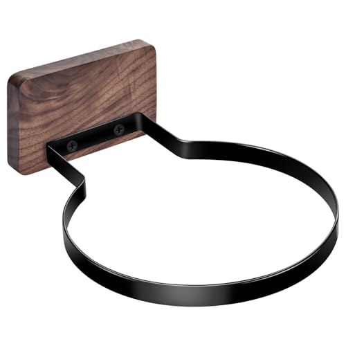 Basketball Holder Wall Mount, Black Walnut Ball Storage Wall Decorations for Basketball, Football, Soccer, Volleyball Collection, Stylish Basketball Rack Display for Home Decor