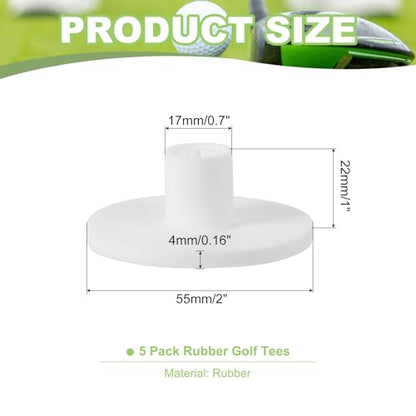 PATIKIL Rubber Golf Tee, Golf Practice Tees Training Driving Range Tee Stable Golf Ball Holder for Outdoor Indoor Hitting Mat Golf Mat - size: 1 Inch