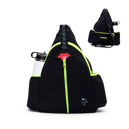 Swinton Pickleball Bag for Women and Men – Stylish Pickleball Backpack | Lightweight, Water-Resistant Pickleball Paddle Bag | Unisex Pickleball Bags with Space for Paddles, Balls & Accessories - color: Black