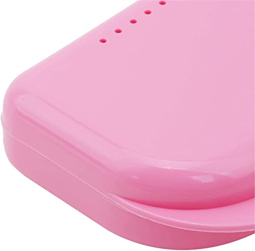 Generic Mouth Guard Case Orthodontic Retainer Box Denture Storage Container, Pink Durable and Professional