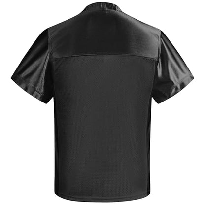 Youth Blank Football Jersey,Boy's Mesh Athletic Practice Footabll Shirts,Blank Footabll Jerseys for Kids S-XL - color: Black, size: Small
