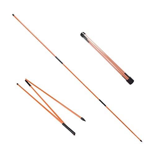 Eshan Golf Alignment Sticks 2 Pack Swing Training Aid Equipment Collapsible Trainer Practice Rods Posture Corrector in Handy Storage Tube Case for Men Women Golfer Swinging - color: Orange