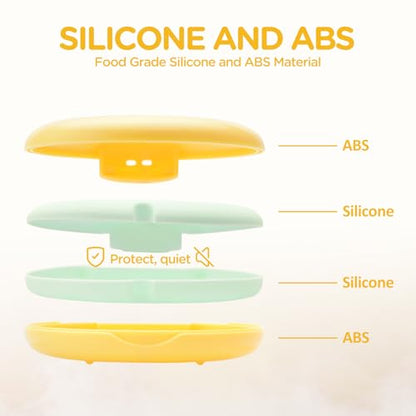2 Pack Retainer Case Ultra-slim Aligner Case with Vent Holes Removable Inner Tray Silicone for Easy Cleaning (2Pack Yellow Green) - color: 2Pack Yellow Green