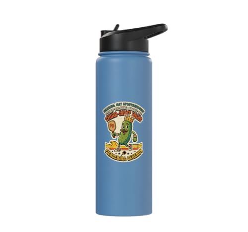 Third-Shot Drop Ironic Pickleball Hobby Player Stainless Steel Insulated Water Bottle - color: Light Blue