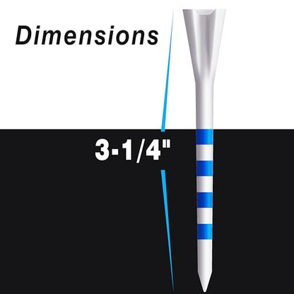 Professional 3-1/4” Golf Tees Reduces Friction & Side Spin - Choose 72 Pack,150 Pack or 200 Pack - color: 150 Pure Pack