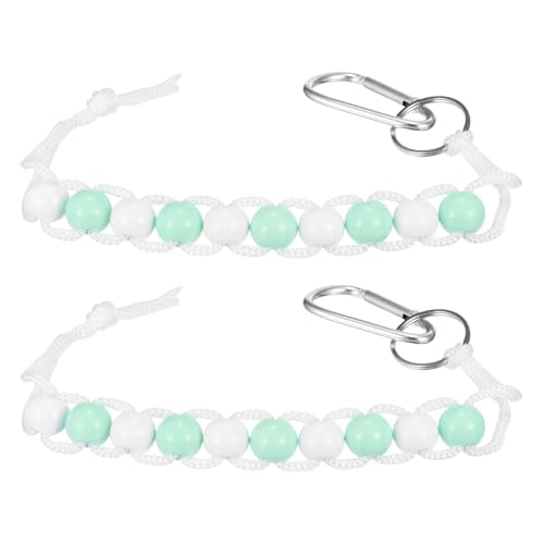 Golf Beads Counter, Golf Ball Beads Bracelet Count Stroke Score Acrylic Sports Keeper Putting with Hook for Golfer - color: Light Green 5/ White 5