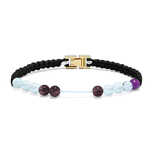 Watch Clasp Golf Stroke Counter Bracelet | Handmade Jewelry Durable Military Paracord | Scorekeeper Accessory for Golfers | 10 Color-Coded and 6mm Crystal Beads | Unique Holiday Gift for Men Women - color: Black(8 In/Suitable for Men)