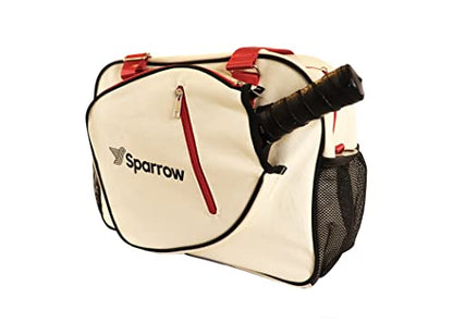 Pickleball Bag - Sports Bag For Gear, Gym Essentials - Adjustable Strap, Mesh Pockets, Pickleball Paddle Compartment With Cover - Stylish Retro Look - 20x8x12" - color: Red