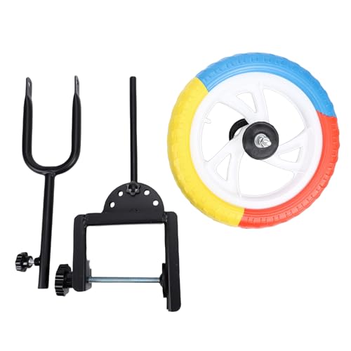 Table Tennis Solo Practice Trainer, Iron Table Tennis Stroke Trainer Wheel with Adjustable Arm & Angle, Fits Most Tables for Spin & Coordination Drills