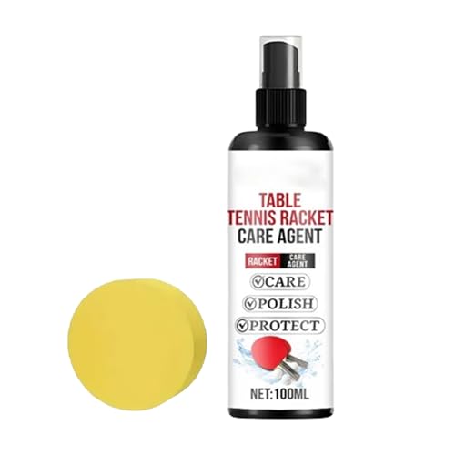 Table Tennis Paddle Cleaner Spray, Paddle Cleaning Protective Agent with Sponge, Table Tennis Racket Protectant Agent, for Home Gym Sports Practice Training Exercise Workout Indoor