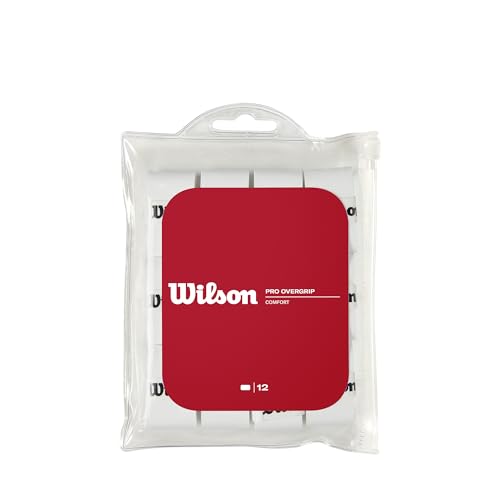 WILSON WRZ4014WH Tennis Racquet Pro Over Grip, White, Pack of 3 - color: White, style: Pro