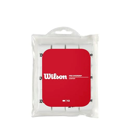 WILSON WRZ4014WH Tennis Racquet Pro Over Grip, White, Pack of 3 - color: White, style: Pro