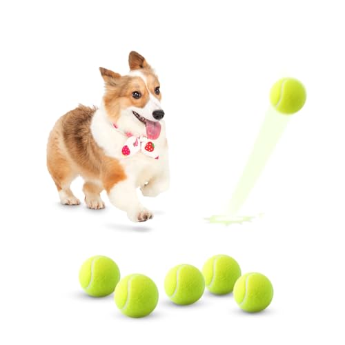MEKAPLE 6 Pack Mini Tennis Balls for Pet Playing Fecth, 2 inch Dogs Training Tennis Balls for Small Size Dogs, Interactive Dog Playing Balls Fits 2 inch Automatic Dog Ball Launcher