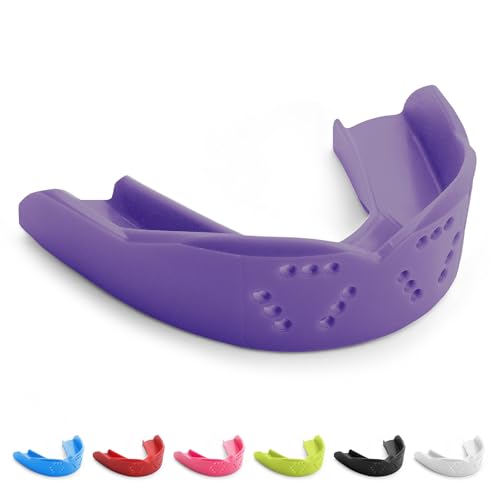 SISU 3D Mouthguard - Pre-Formed, Easy Fit Protection for Lacrosse, Football, Hockey, Team Sports - Remoldable Up to 20 Times - Non Toxic - color: Purple Punch, size: Adult (over 5' tall)
