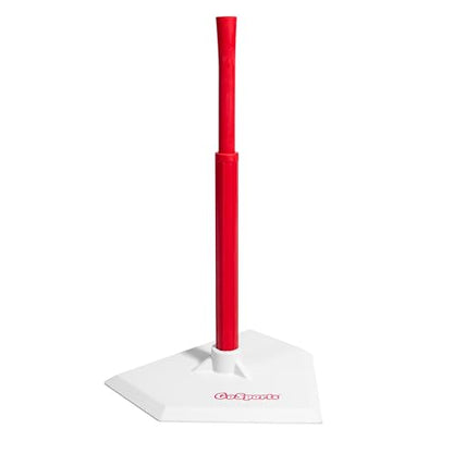 GoSports Baseball & Softball Batting Tees - Choose Jr. or Standard - Adjustable Rubber Hitting Tee - color: Standard Red