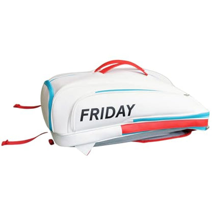 Friday Pickleball Equipment Backpack, Two Padded Paddle Compartments, Six Zippered Pockets, Durable Nylon Material, Separate Shoe Compartment, Ergonomic Handles and Shoulder Straps