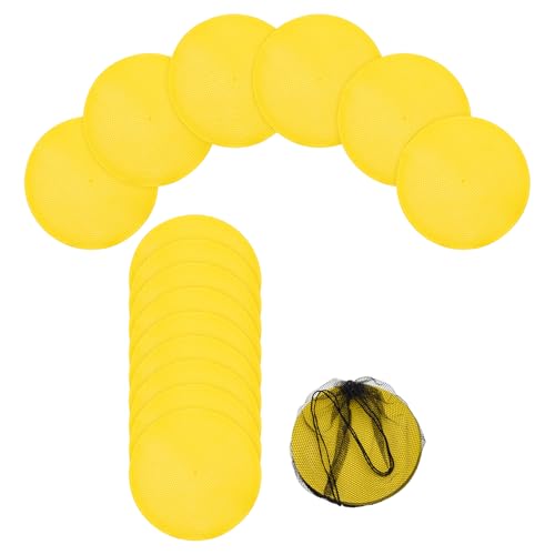 Spot Markers, Poly Spot Marker for Agility Training Floor Dots Non Slip Flat Field Cones for Soccer/Speed Training - color: Yellow, size: 19 cm / 7.48 Inch
