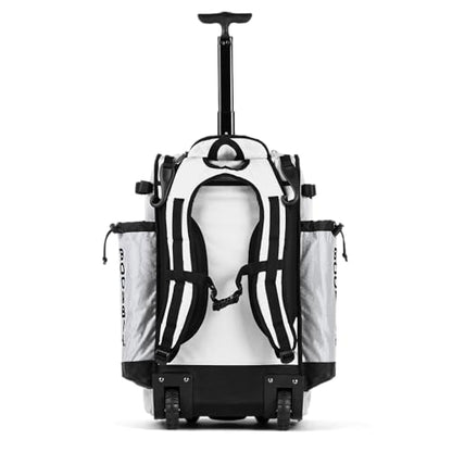 Boombah Catchers Superpack Hybrid Rolling Bat Bag - Multiple Colors - Wheeled & Backpack Version - color: White/White