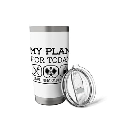 Pickleball Padel Racket Balls Dinking Plan Pickleball Stainless Steel Insulated Tumbler