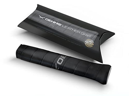 OEHMS Pro Leather Tennis Grip | Black | Adhesive Replacement Grip | Made in Germany