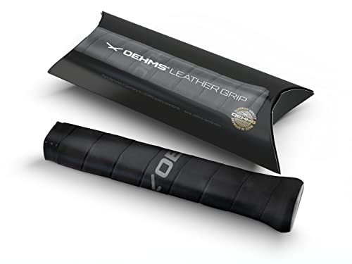 OEHMS Pro Leather Tennis Grip | Special Touch Edition | Black | Adhesive Replacement Grip | Made in Germany