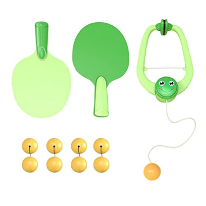 Hanging Table Tennis Parent Child Interaction Toy Hanging Pingpong Ball Training Hanging Pingpong Self Training Set for Kids Training Device, 9 Balls Green