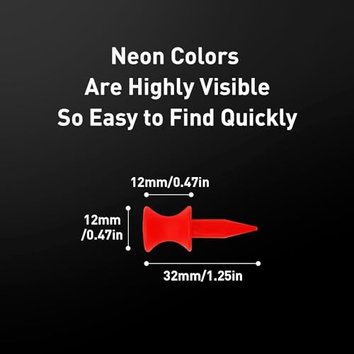 Amy Sport Golf Tees Step Down Plastic Unbreakable 50 Pack Reusable Bulk Professional Height Control Castle Tee for Practice - color: 50 Pack 1 1/4" in Red