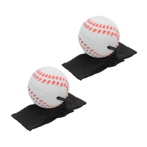 PATIKIL Sports Wrist Ball Rubber Rebound Wristband Wrist Return Ball Sport on a String for Exercise - color: White, size: 1.9 Inch