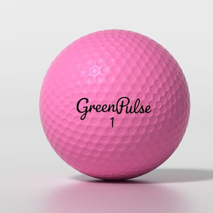 GREENPULSE Drive+ Distance Golf Balls – 2-Piece, Soft Feel with Low Spin Design for Maximum Distance - color: Pink, size: 12 Pack