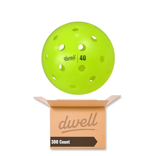 DWELL Elite 40 Hole Pickleball Balls | Crack Resistant | for Outdoor Pickle Ball Sports | Official Ball of All Florida Pickleball | Bulk Pickleballs - size: Pack of 300