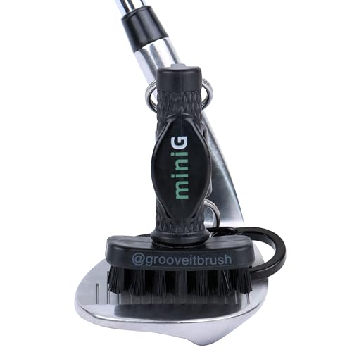miniG by Grooveit, Golf's #1 Brush, The Dry Scrubber Golf Club Brush, Compact Golf Club Cleaner with Detachable Magnet, Heavy-Duty Nylon Bristles, 3-Year Warranty, Used on All Pro Tours, Veteran Owned
