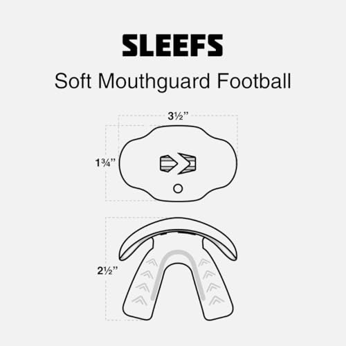 Football Mouth Guard – Youth Football Mouthpiece with Strap – Breathable, Comfortable – Sleefs - color: God First Navy Blue