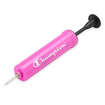 Champion Replacement Ball Pump with Metal Inflation Replacement Needles for Sports Balls with Compact Case, Compatible with Most Pumps for Basketball, Soccer, Football, Volleyball & Yoga Balls - color: Pink/Black, style: Classic