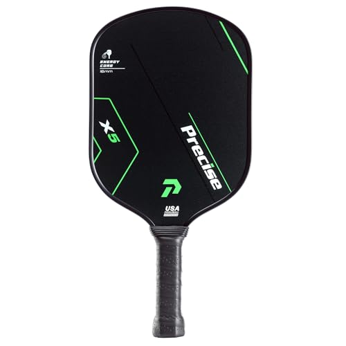 Precise Carbon Fibre Pickleball Paddle – USAPA Approved – Honeycomb Core – Smooth or Textured Surface Options – Comfort Grip – Indoor & Outdoor Racket - color: Green, size: Textured (Spin & Control)