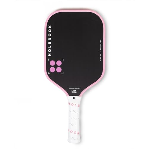 Holbrook Power Pro E Elongated Pickleball Paddle: USAPA Approved, Carbon Fiber Surface, Power, Control, Spin, Edgecraft Foam Polypropylene Honeycomb Core - color: Pink/Black, size: Standard 14mm