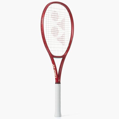YONEX VCORE 95 Tennis Racquet for Advanced Players | Responsive Spin Racquet with Large Sweet Spot, 16x20 String Pattern & 95in Head | Aerodynamic Spin & Powerful Snapback, Ruby Red, Grip 3 (4 3/8") - size: Grip 3 (4 3/8")