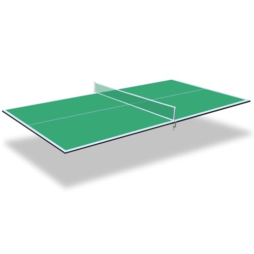 7 * 4ft Portable Ping Pong Table Top, Foldable Ping Pong Table Topper for Pool Table with Net & Premium Foam Padding - color: Green