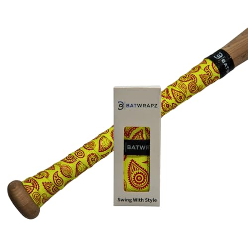 Bat Grip Tape for Baseball - Softball Precut and Pro Feel Bat Grip Tape Replacement - color: Pink Paisley