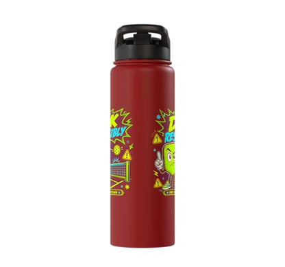 Dink Responsibly Pickleball Kitchen Court Stainless Steel Insulated Water Bottle - color: Red