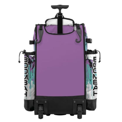 Boombah Rolling Catchers Superpack Baseball/Softball Bat Bag - Telescopic Handle - Holds 4 Bats - Wheeled Version - Graffiti Drip - Multiple Color Options