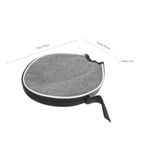 TEHAUX Table Tennis Paddle Case Gray Semi-circular Protective Storage Bag Sports Racket Organizer for Indoor and Outdoor Use